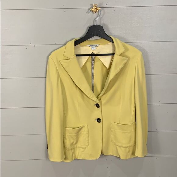 Marella made in Italy Yellow Blazer Tailored Suit Jacket woman’s size 10 - Picture 1 of 10